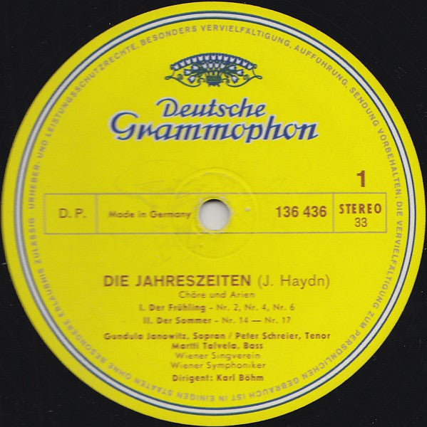 Joseph Haydn : Die Jahreszeiten (Chöre Und Arien) (LP)