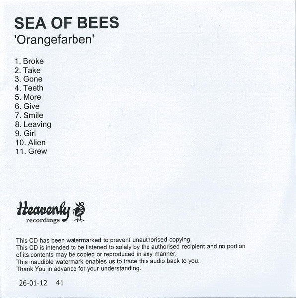 Sea Of Bees : Orangefarben (CDr, Album, Promo, Pla)