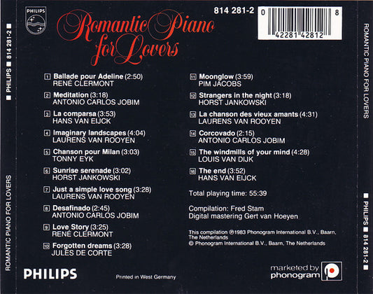 Various : Romantic Piano For Lovers (CD, Comp)