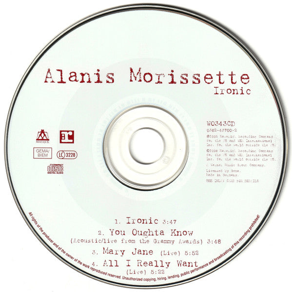 Alanis Morissette : Ironic (CD, Maxi)