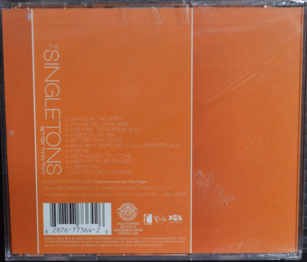 The Singletons : Better Than That  (CD)
