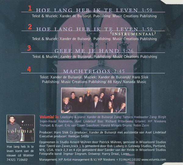 Volumia! : Hoe Lang Heb Ik Te Leven (CD, Single)