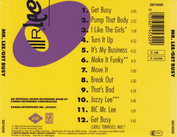 Mr. Lee : Get Busy (CD, Album)