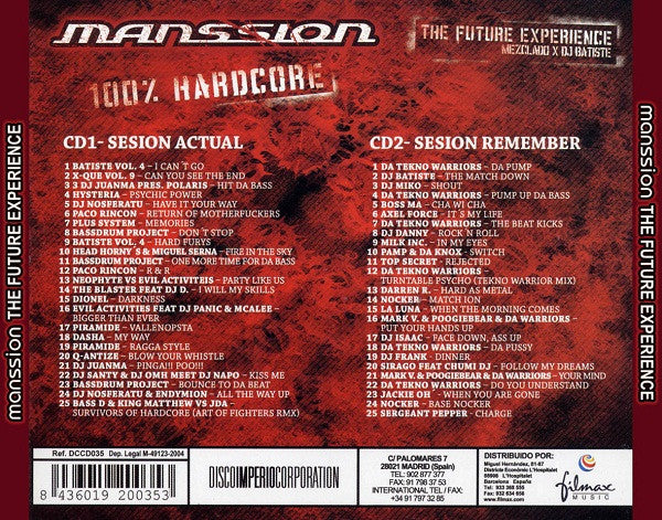 DJ Batiste : Manssion - The Future Experience (2xCD, Mixed)