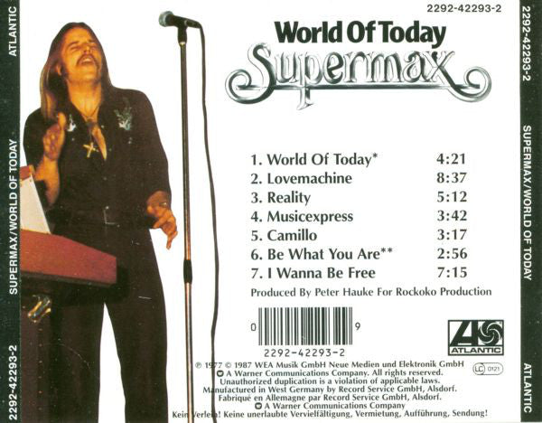 Supermax : World Of Today (CD, Album, RE)