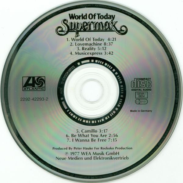 Supermax : World Of Today (CD, Album, RE)