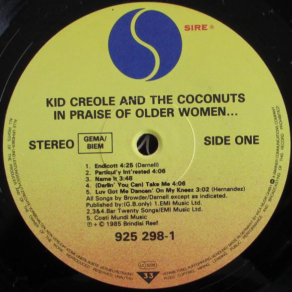 Kid Creole And The Coconuts : In Praise Of Older Women And Other Crimes (LP, Album)