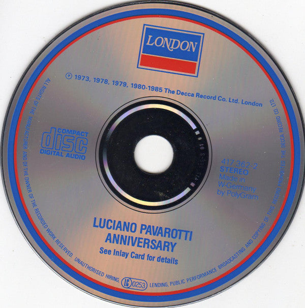 Luciano Pavarotti : Anniversary (CD, Comp)