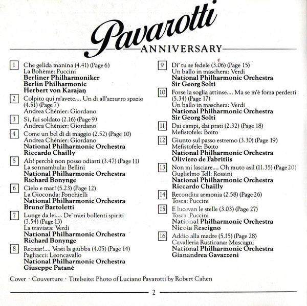 Luciano Pavarotti : Anniversary (CD, Comp)