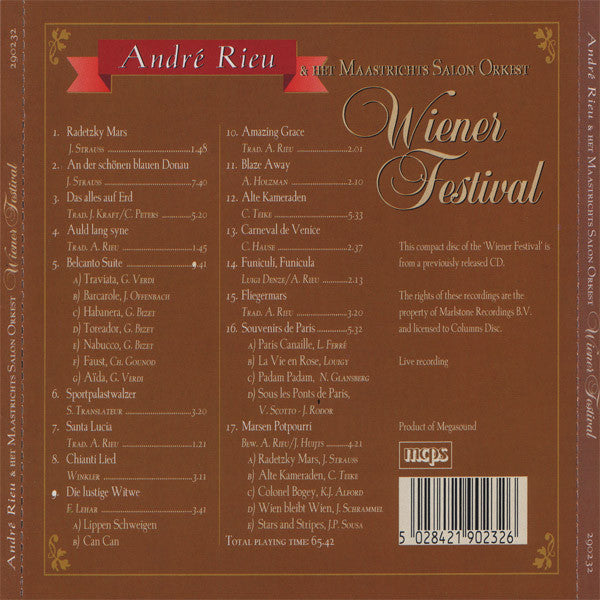 André Rieu & Maastrichts Salon Orkest : Wiener Festival (CD, Comp)