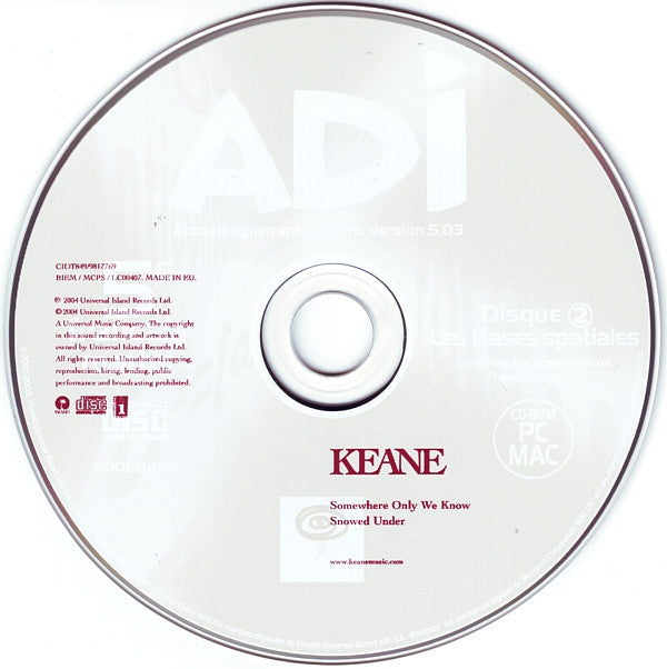 Keane : Somewhere Only We Know (CD, Single, M/Print)