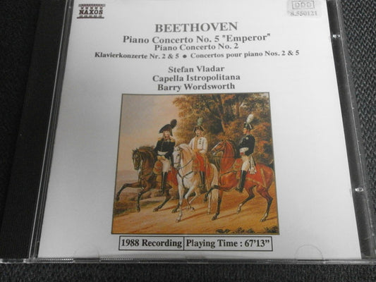 Ludwig van Beethoven, Stefan Vladar, Capella Istropolitana, Barry Wordsworth : Piano Concerto No. 5 "Emperor"  / Piano Concerto No. 2  (CD, Album, RE)