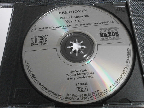 Ludwig van Beethoven, Stefan Vladar, Capella Istropolitana, Barry Wordsworth : Piano Concerto No. 5 "Emperor"  / Piano Concerto No. 2  (CD, Album, RE)