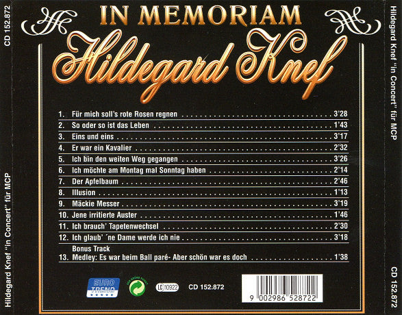 Hildegard Knef : In Memoriam (CD, Comp)