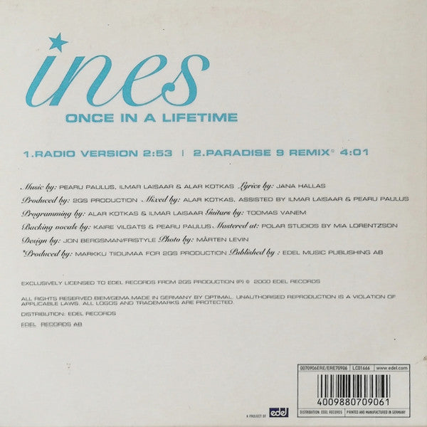 Ines (5) : Once In A Lifetime (CD, Single)