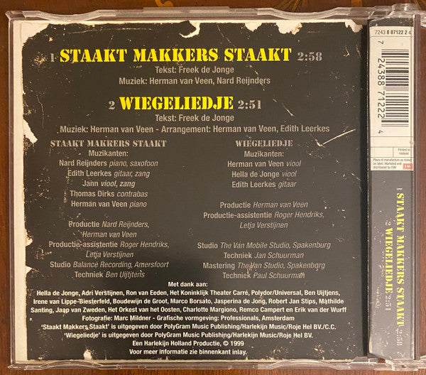 Herman van Veen, Freek de Jonge : Staakt Makkers Staakt (CD, Single)