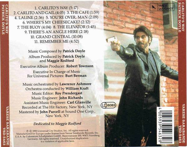 Patrick Doyle : Carlito's Way (Original Motion Picture Score) (CD, Album)