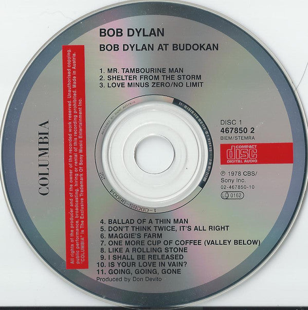 Bob Dylan : Bob Dylan At Budokan (2xCD, Album, RE)