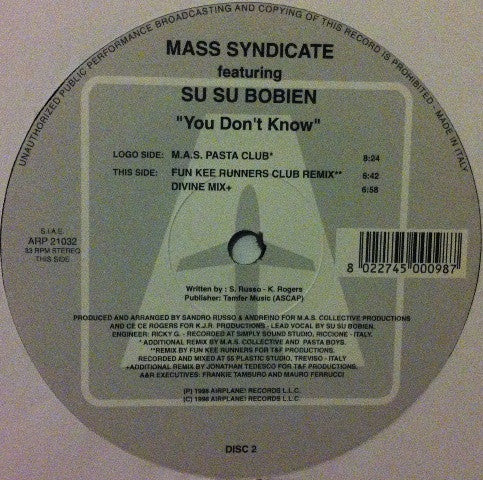 Mass Syndicate : You Don't Know (2x12")