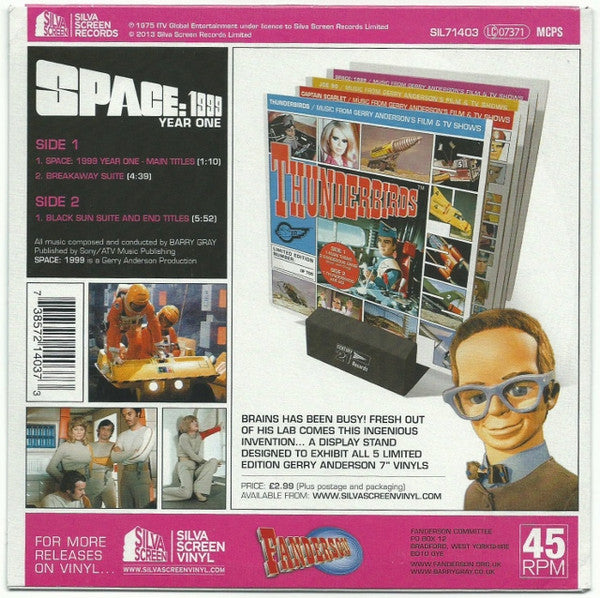 Barry Gray : Space: 1999 (7", EP, Ltd, Whi)