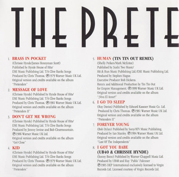 The Pretenders : Greatest Hits (CD, Album, Comp)