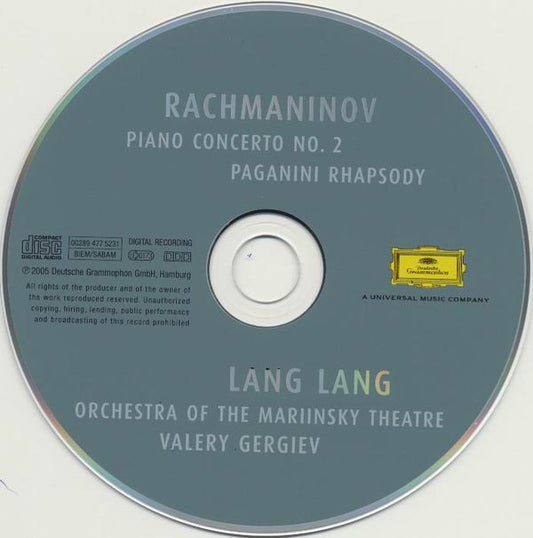 Lang Lang / Sergei Vasilyevich Rachmaninoff / Orchestra Of The Mariinsky Theatre, Valery Gergiev : Piano Concerto No. 2, Paganini Rhapsody (CD, Album)