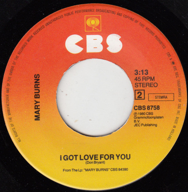 Mary Burns : California Radio (7", Single)