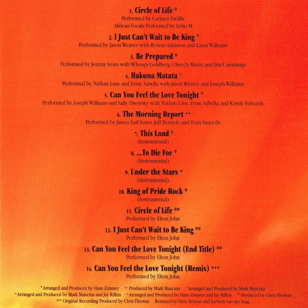 Elton John, Tim Rice, Hans Zimmer : The Lion King : Special Edition (Original Motion Picture Soundtrack) (CD, Album, RE, RM, S/Edition)