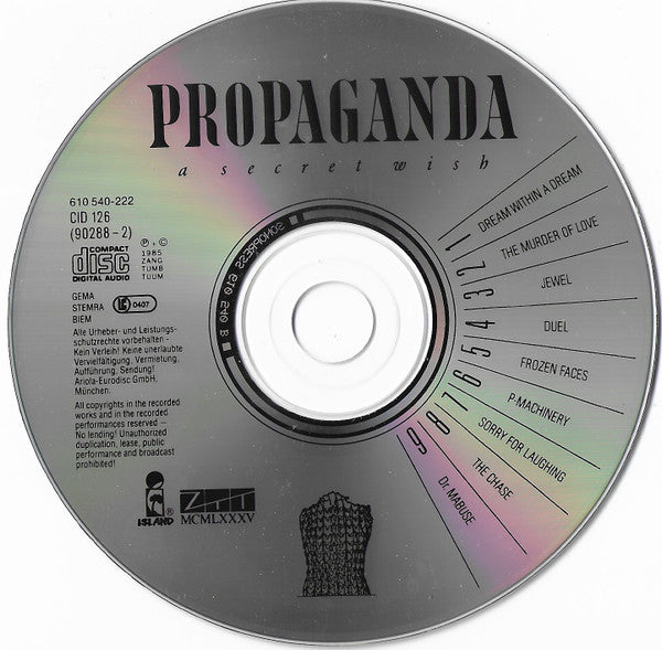 Propaganda : A Secret Wish (CD, Album, RE)
