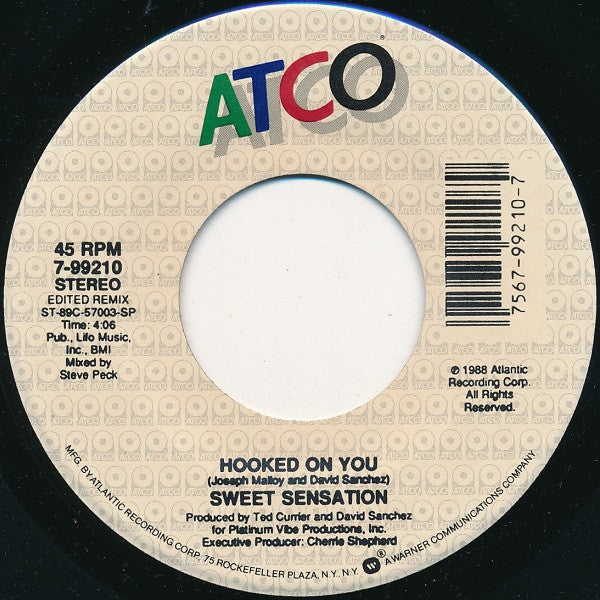 Sweet Sensation : Hooked On You (7", Single)