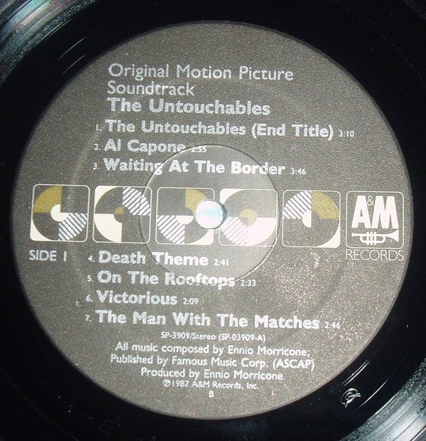 Ennio Morricone : The Untouchables (Original Motion Picture Soundtrack) (LP, Album, B)