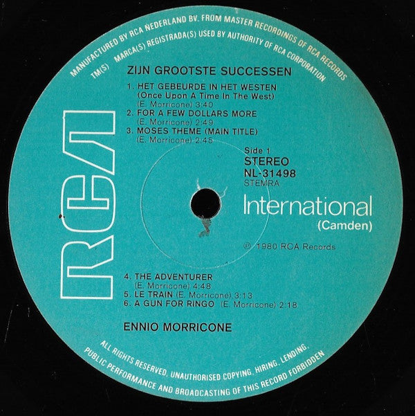 Ennio Morricone : Zijn Grootste Successen (2xLP, Comp, Gat)