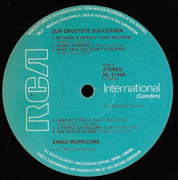 Ennio Morricone : Zijn Grootste Successen (2xLP, Comp, Gat)