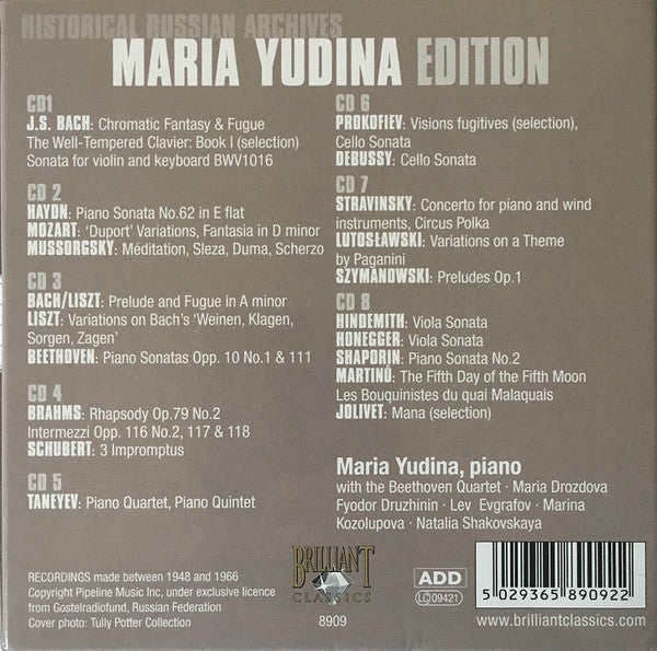 Maria Yudina : Maria Yudina Edition (8xCD, Comp, Mono + Box)