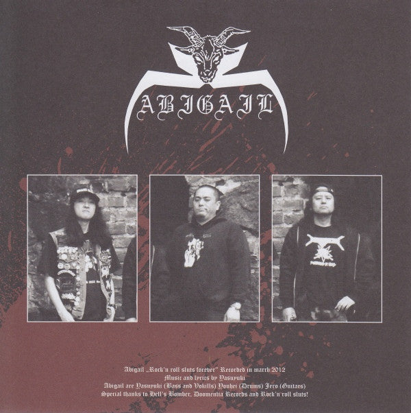 Abigail (3) / Hell's Bomber : Alcohol, Sluts & Satan 'Til Death (7", EP, Ltd, Red)