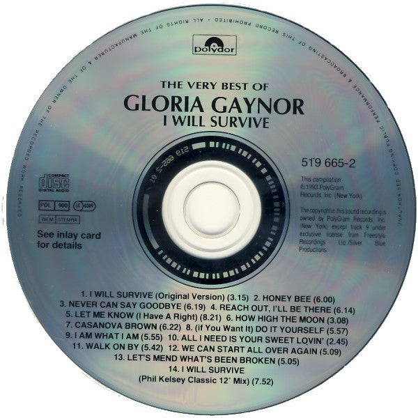 Gloria Gaynor : The Very Best Of Gloria Gaynor  "I Will Survive" (CD, Comp, RE)