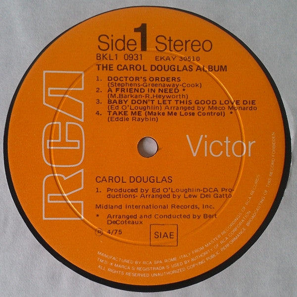 Carol Douglas : The Carol Douglas Album (LP, Album)