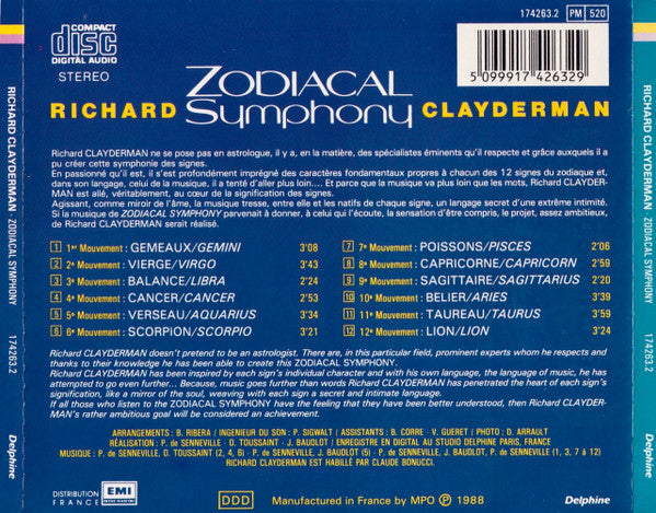 Richard Clayderman : Zodiacal Symphony (CD, Album)