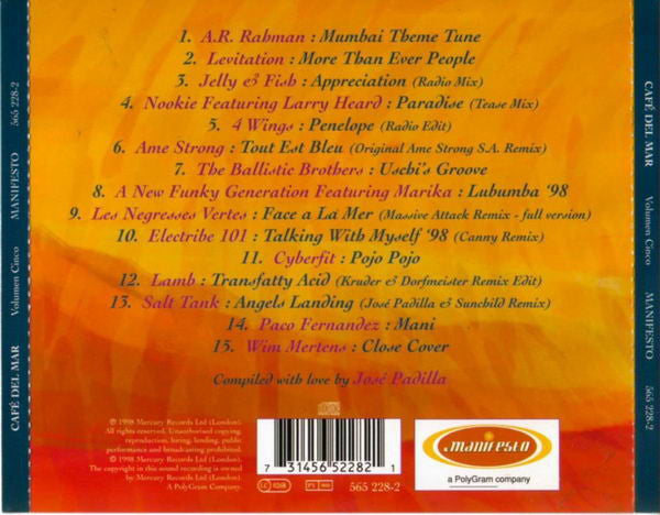 José Padilla : Café Del Mar (Volumen Cinco) (CD, Comp)