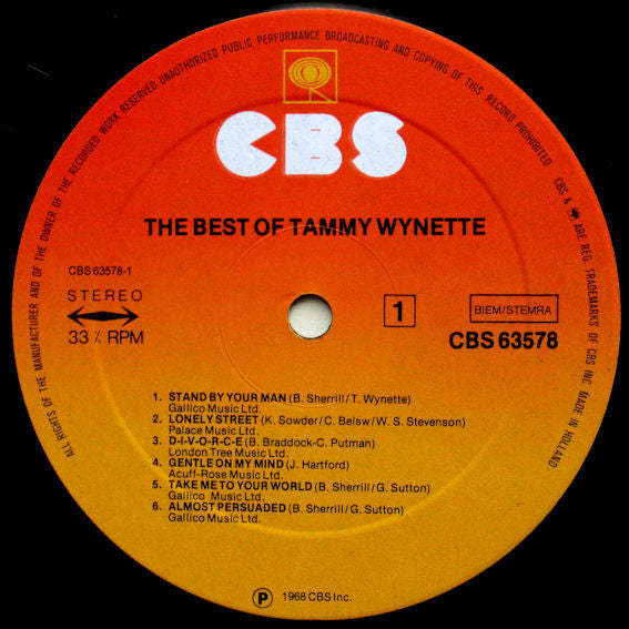 Tammy Wynette : The Best Of Tammy Wynette (LP, Comp, RE)