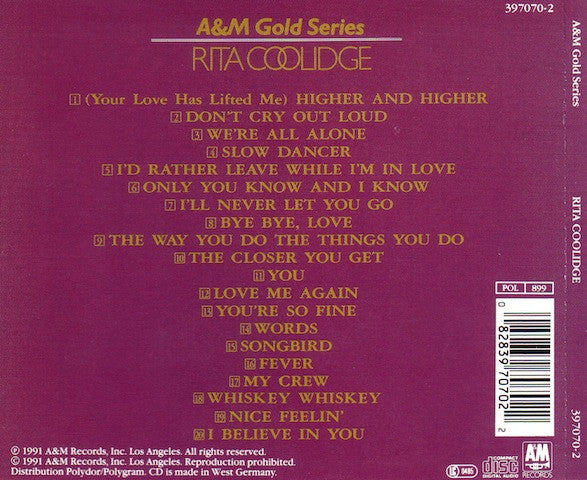 Rita Coolidge : A&M Gold Series (CD, Comp)