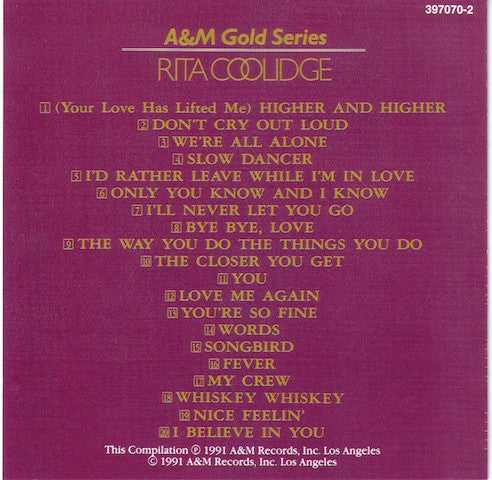 Rita Coolidge : A&M Gold Series (CD, Comp)