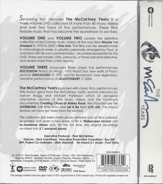 Paul McCartney : The McCartney Years (3xDVD-V, Comp, RM, PAL)