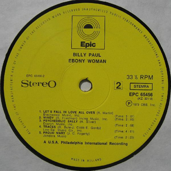 Billy Paul : Ebony Woman (LP, Album)