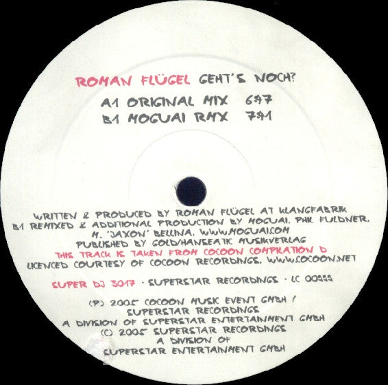 Roman Flügel : Geht's Noch? (12")