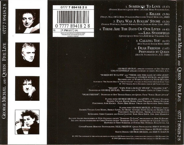 George Michael And Queen With Lisa Stansfield : Five Live (CD, EP)