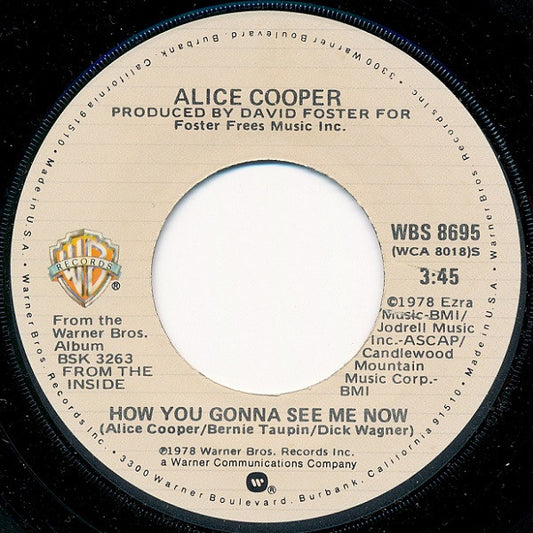 Alice Cooper (2) : How You Gonna See Me Now (7", Single, RP, Jac)
