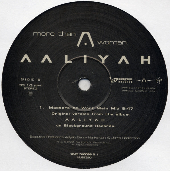 Aaliyah : More Than A Woman (12", Maxi)