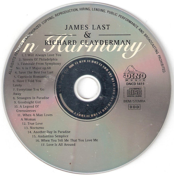 James Last, Richard Clayderman : In Harmony (CD, Album)