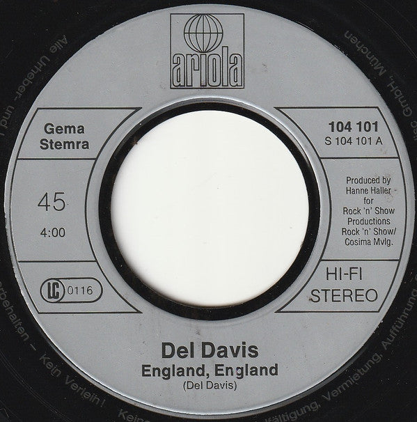 Del Davis : England, England / Knight Of The Champion (7", Single)